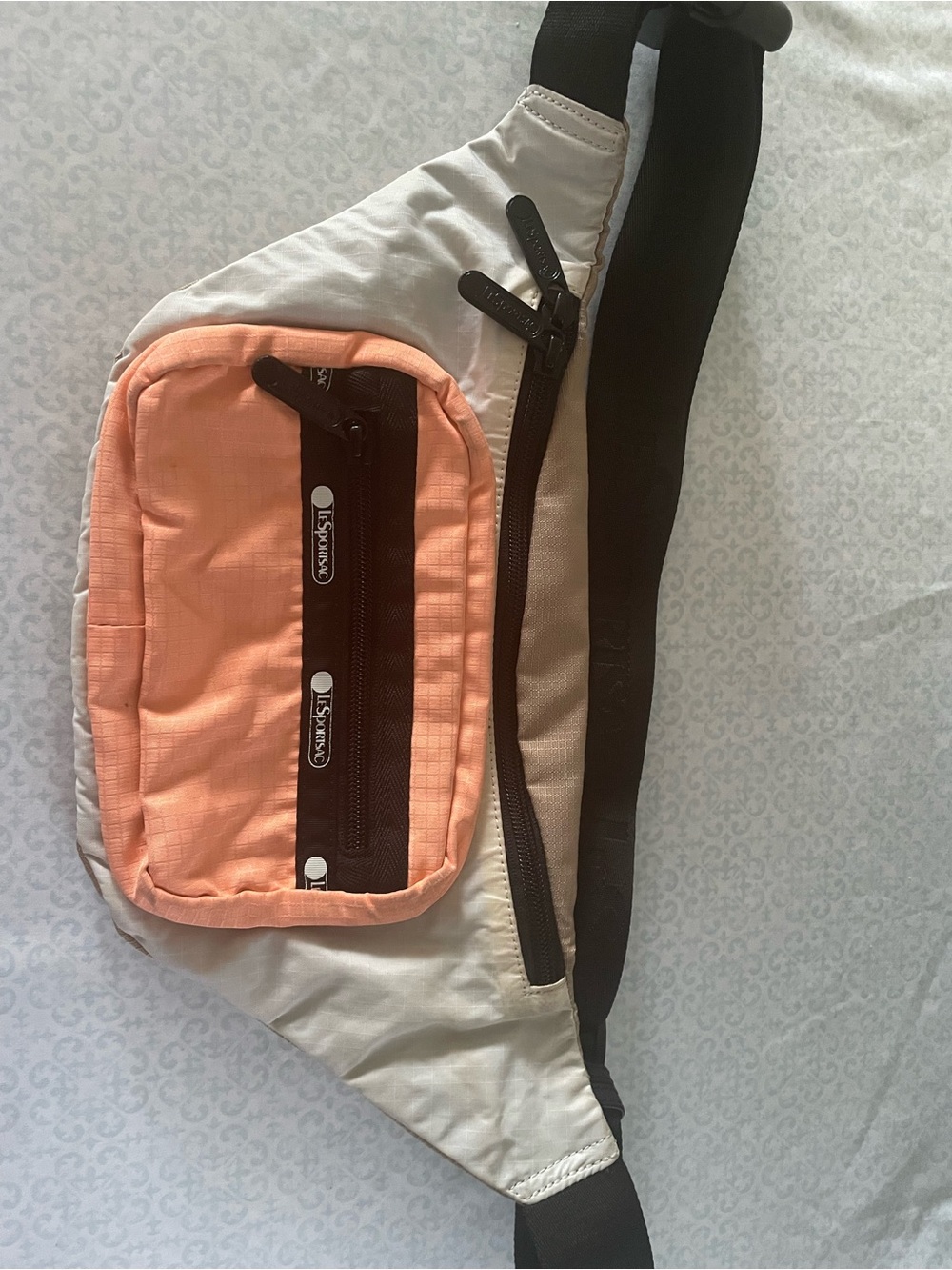 Lesportsac Peach and Cream Waist Sling Bag